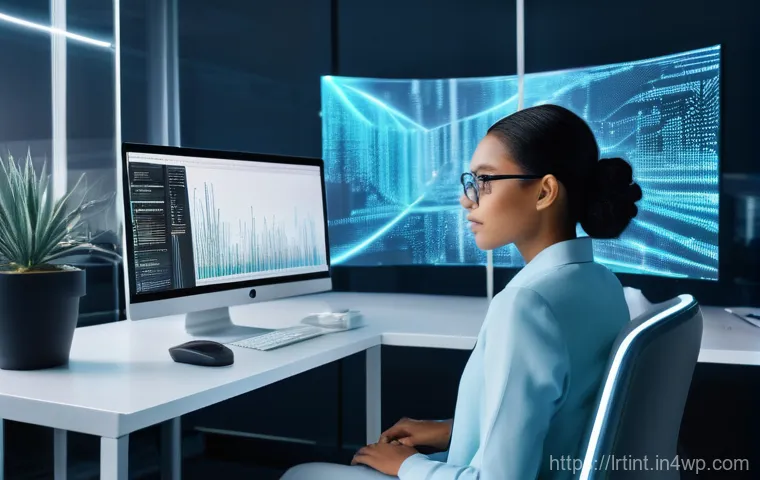 대화형 AI 프레임워크 라이브러리 총정리 - **Image Prompt:** A modern, sleek workspace bathed in soft, futuristic light. A young professional, ...