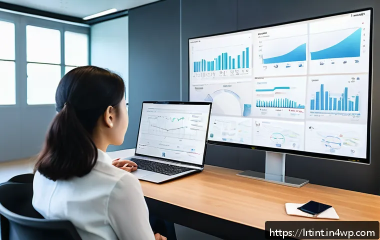 대화형 AI 기능 개선을 위한 A B 테스트 전략 - A modern office setting where diverse users interact with a sleek conversational AI interface on mul...